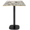 60 X 60 Cm High Table - Round Terrazzo Model with Brass Edges