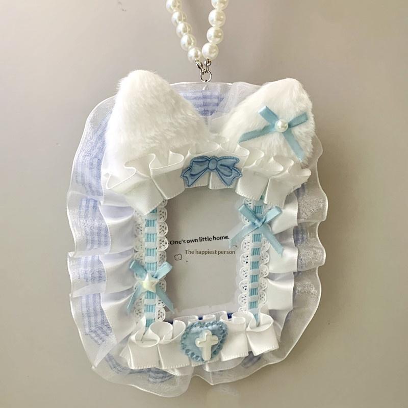 Plush Lace Photocard Holder Lolita Anime Kpop Idol Display Card Protector for Collectors Photo Safe Storage