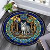 Cat Nature Symbols Round Area Rug Under Office Chairs Bedroom Living Room Home Decor