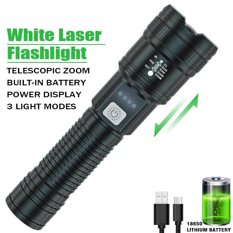 Super Bright P70 LED Flashlights USB Rechargeable Flashlight with Tail COB Floodlight Outdoor Emergency Fishing Power Bank Torch
