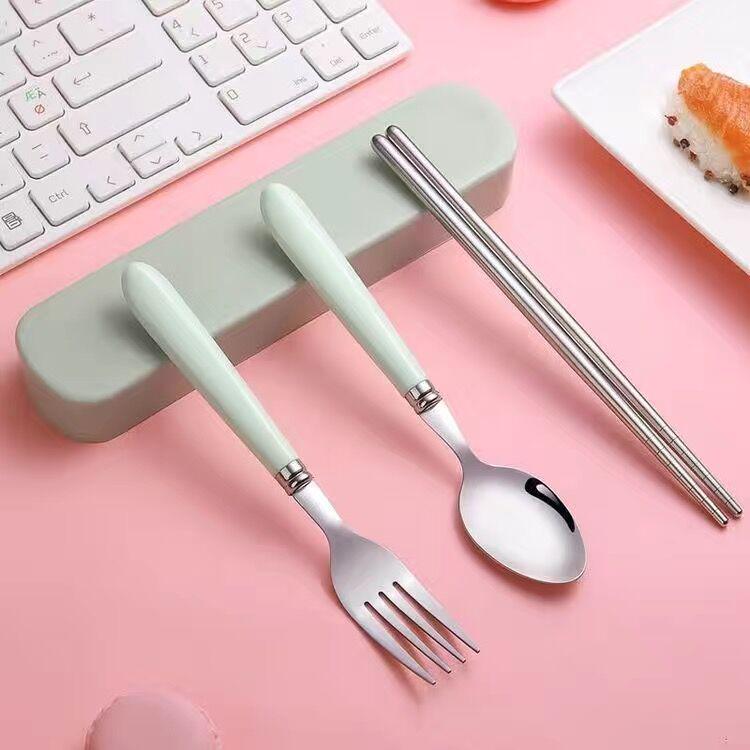 Набор портативных столовых приборов из нержавеющей стали Nordic: Вилка, ложка, палочки для еды