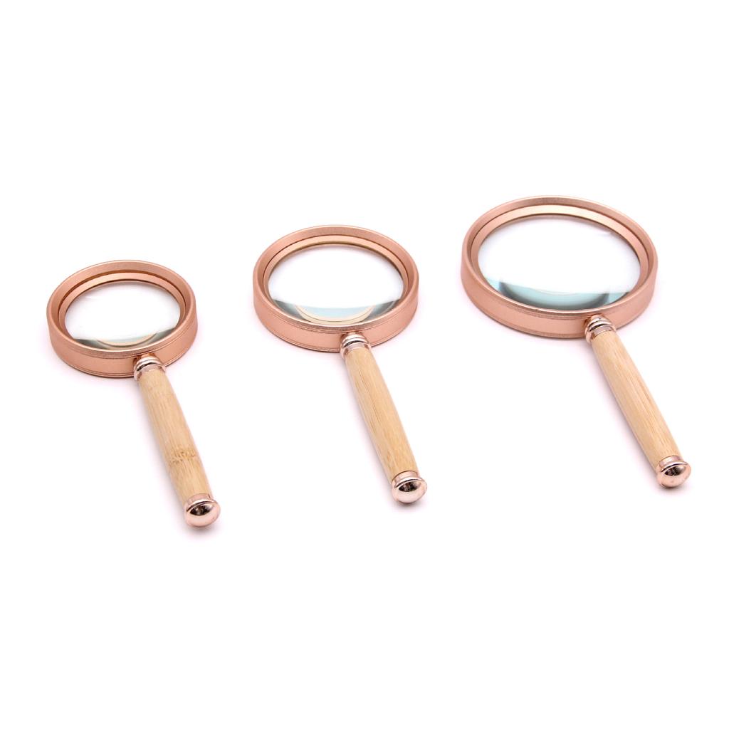 Magnifying Glass 10X 15X 20X Loupes Magnifying Lens Bamboo Handle Magnifier Handheld Multifunction Magnifier for Reading