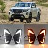 2x LED DRL Daytime Running Light Fog Turn Signal Lamps For Nissan Navara 2020-22