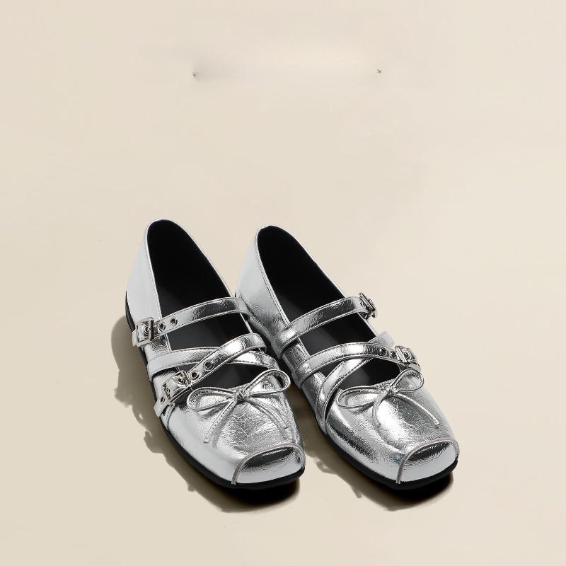 Женские туфли на плоской подошве, одинарные туфли в стиле ретро с заклепками, балетки с мелким вырезом, туфли Мэри Джейн, повседневные туфли с бантом-бабочкой, zapatos mujer