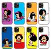 D-73 Mafalda Black Sofe Case for iPhone 16 15 Plus 14 13 Mini 12 11 Pro 8 6 6S SE 5 XR XS Max Realme C30 C33 C32 9I VIVO V29 V27 V23 Y36