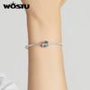 WOSTU 925 Sterling Silver Cute French Bulldog Pendant Fit Original Bracelet Necklace DIY Jewelry