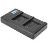 Charger with LCD Display Screen Double Slot Charging Suitable for LI‑50B Camera Battery