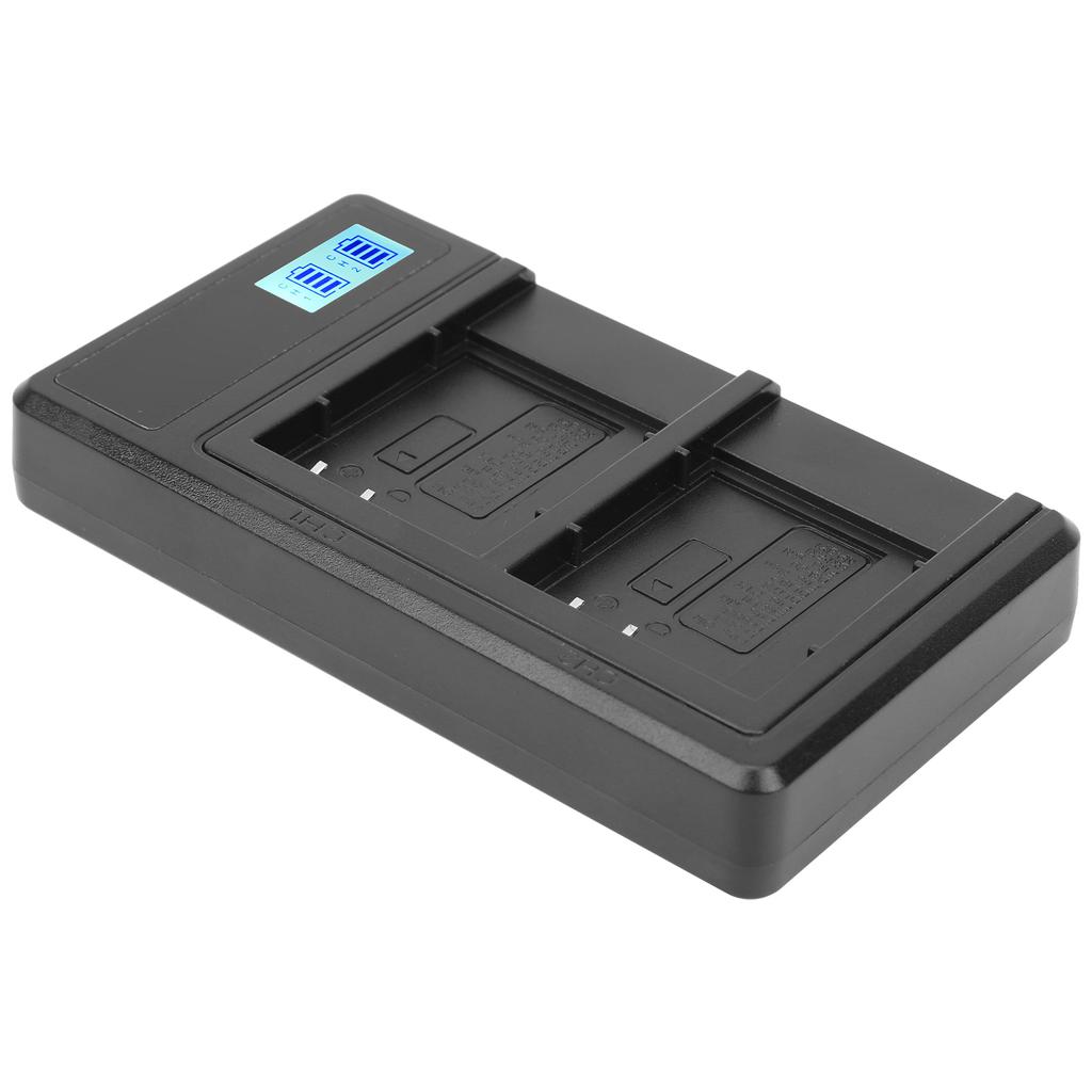 Charger with LCD Display Screen Double Slot Charging Suitable for LI‑50B Camera Battery