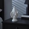 yangyizhi Gothic Ghost Statue, Resin White Figurine, Spooky Halloween Decoration with Flowing Robe And Base for Mantel, Shelf, Desk, Party Decor