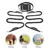 Dog Leash with Waist Bag Reflective Retractable Leash for Two Dogs Hands-Free Running Leash with Padded Handles Night Safety Walking Gear