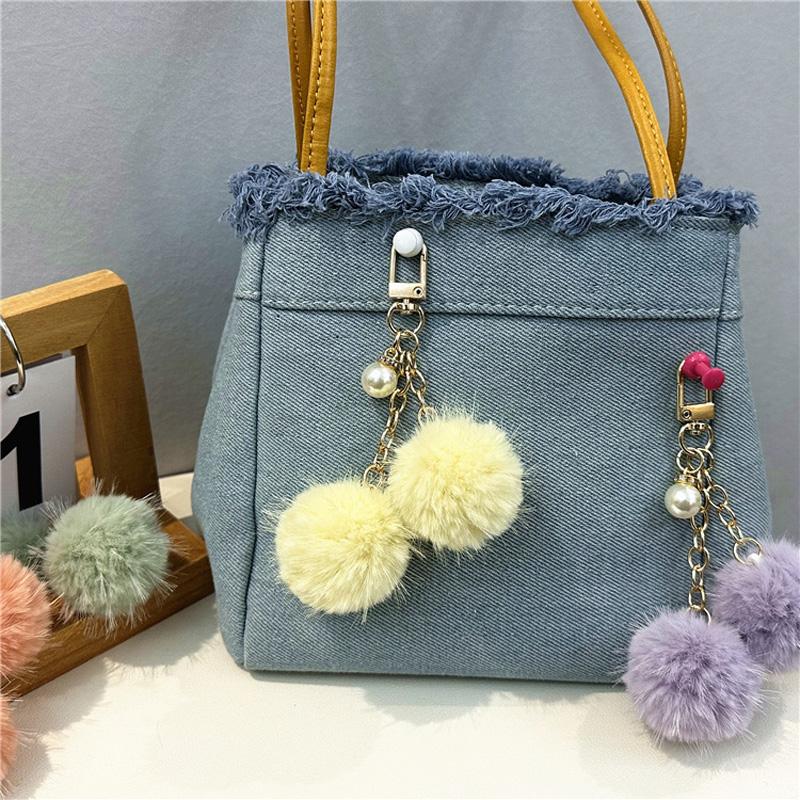 1 шт. Мягкая цепочка, цветной брелок, модная сумка, кулон, креативный брелок в форме шара, плюшевый