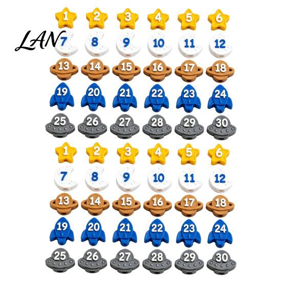 Numbered Pencil Caps for Primary School Cute Toppers, Lovely Charms, Pen Soft Elastic Pencils Toppers Decorations Supplies Classroom Rewards Silicone