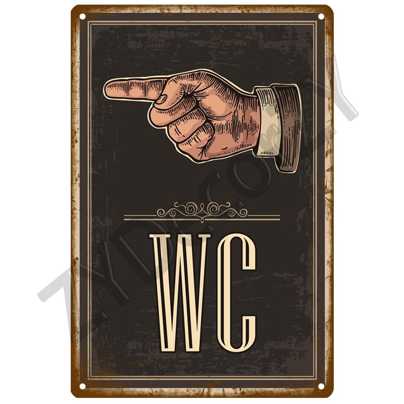 Туалет Металлический Знак Индустриальный Деко Винтажный Плакат Винтажный Ретро Жестяной Знак Эстетический Гостиная Металлический Декор Стены Украшения Фреска