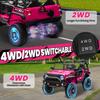 24V Ride On Car Truck with Remote Control & 2 Seater, 4WD/2WD Switchable 400W Powered Ride On Toys with Shovel Spring Suspension