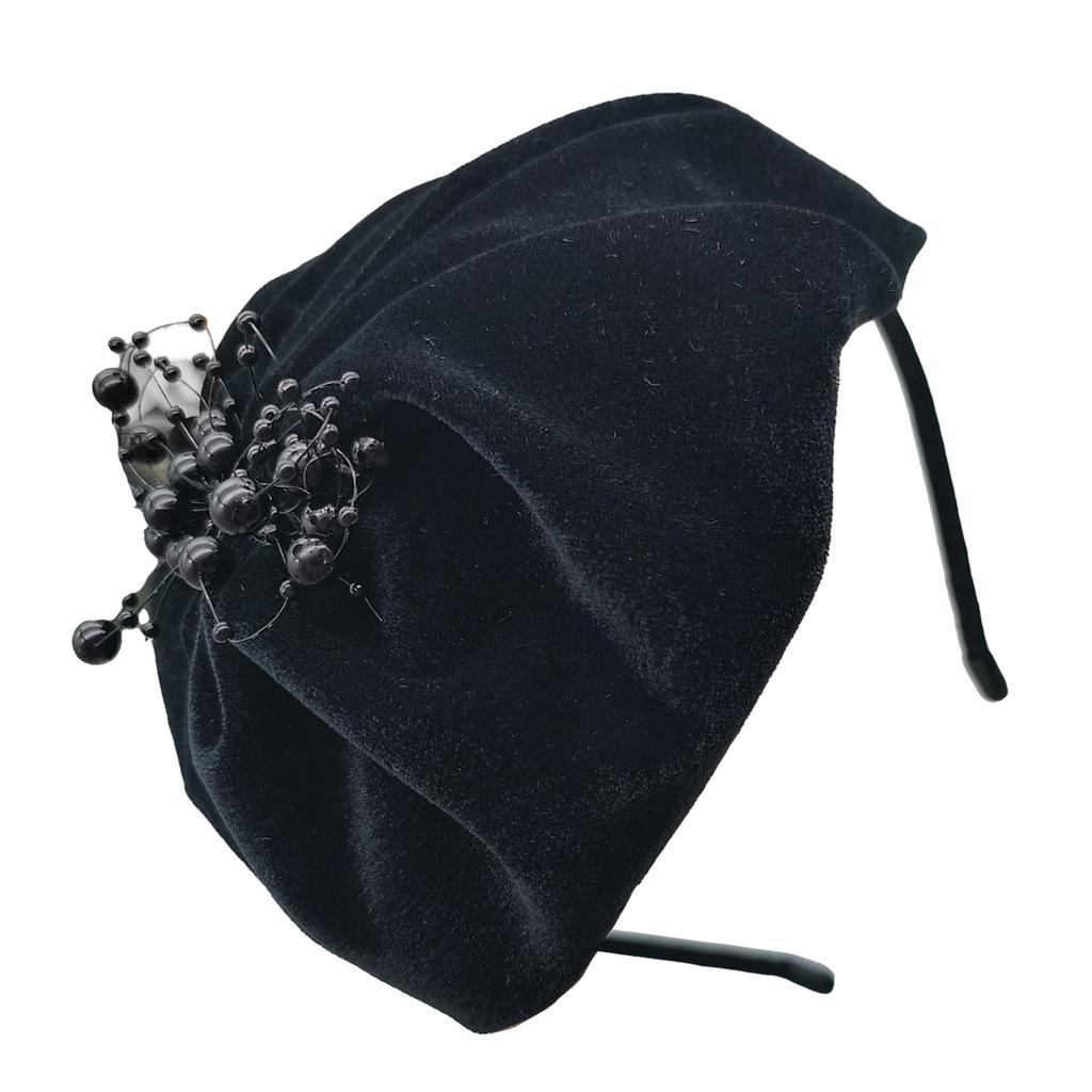 Bowknot Hairhoop Half Caps for Women Elegant Leopard Pattern Headband Nonslip Sweet Fascinator Hairband for Formal Dress