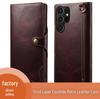 Чехол-книжка Samsung S26 Retro из натуральной кожи с карманом для карт и ремешком для S25 Ultra/S24+