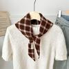 Winter Scarf Atmosphere New Fashion Sweet Couple Scarf Plaid Shawl Rhombus Scarf Waist