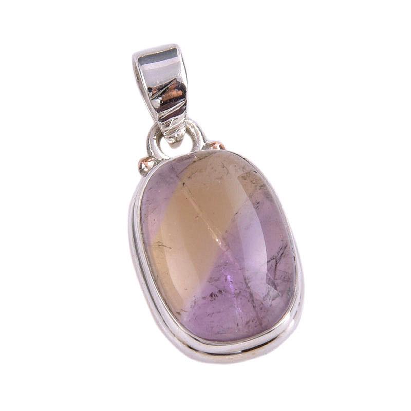 Natural Ametrine Gemstone Handmade 925 Solid Silver Jewelry Pendant 1.25'' r5Y58