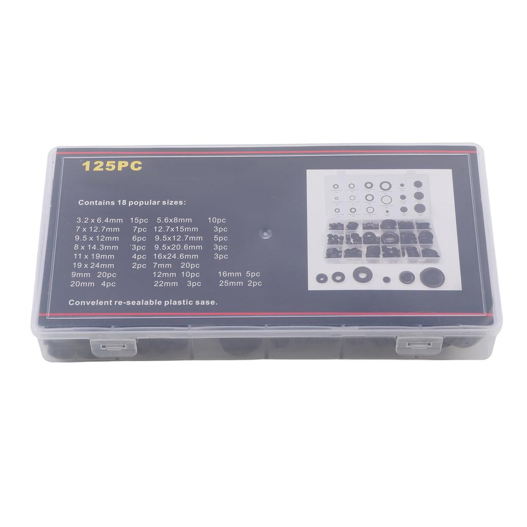125 шт. 18 размеров Резиновая втулка Заглушка для отверстия в перегородке Комплект ассортиментных уплотнительных прокладок для электрических проводов