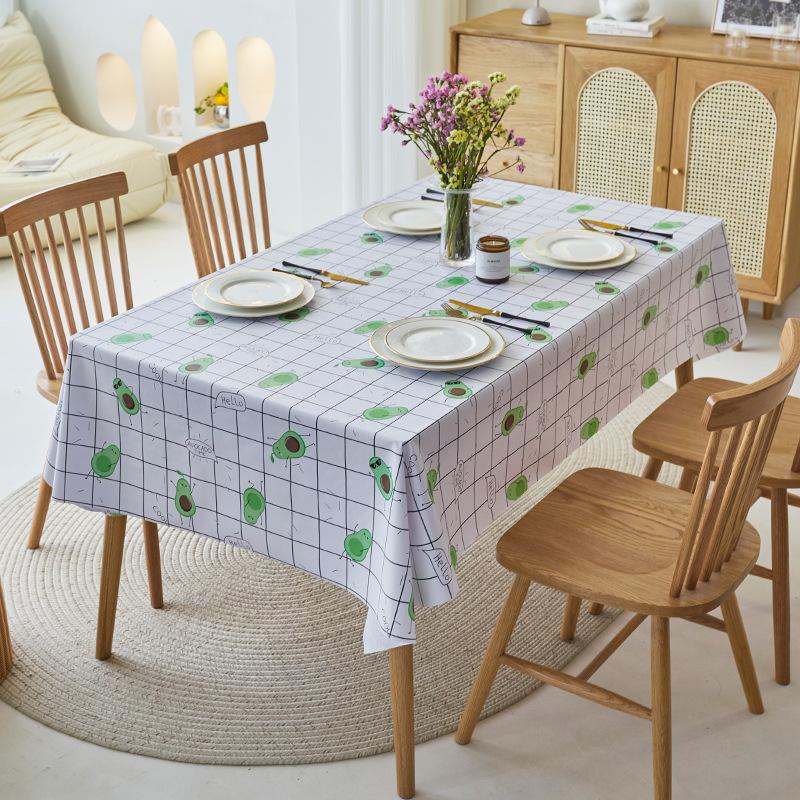 Pvc Tablecloth Waterproof And Oil-Proof Leave-In Light Luxury Student Rectangular Dining Table Tablecloth Coffee Table Cloth Table Mat