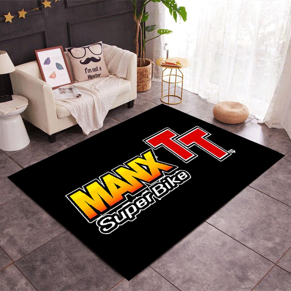 Isle Of Man Tt Race Themed Anti-Slip Rugs - Polyester Home Decor, Suitable for Bedrooms, Living Rooms, Doorways, Studios, and Decorations