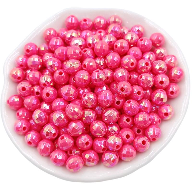 Товары для вечеринки Свободные бусины AB Яркие цвета Модные креативные изделия для изготовления браслетов и ожерелий 6 мм Акриловые многогранные шариковые бусины ярких цветов 50 шт.