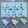 8 Cavity Multi-style Gingerbread Man Mousse Cake Silicone Mold Christmas Snowman Chocolate Biscuit Baking Tray Soap Candle Mould