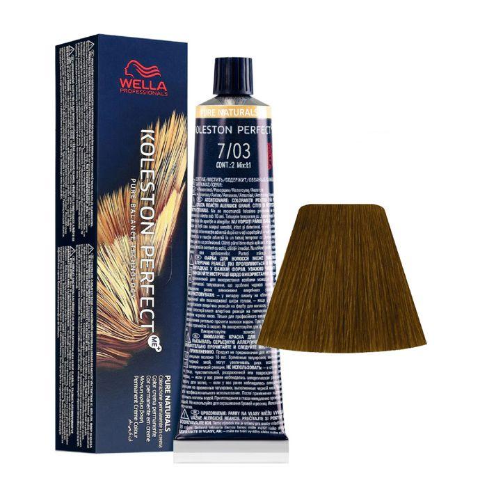 Стойкое окрашивание - Wella - Koleston Perfect Me+ - Средне-русый натурально-золотистый - 60мл - Pure Naturals