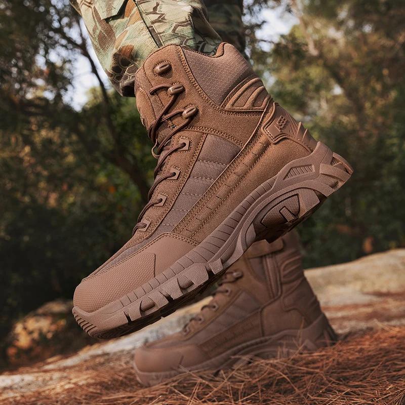 Новые мужские тактические походные ботинки, амортизирующие нескользящие ботинки для пустыни, зимняя походная обувь для активного отдыха