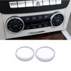 Aluminium Alloy Car Air Conditioner Knob Ring Sticker Trim For Mercedes Benz C Class W204 2008-2013 Auto Interior Accessories