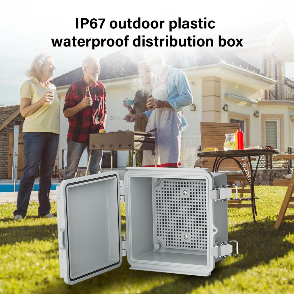 Пылезащитный уличный электрический ящик, корпус на петлях для электронных приборов, водонепроницаемая распределительная коробка с монтажной платой, прочный
