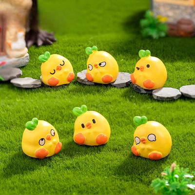Микропейзаж мультфильм милый овощ курица животное фигурка сделай сам курица украшения аксессуары настольный автомобиль смоляное украшение