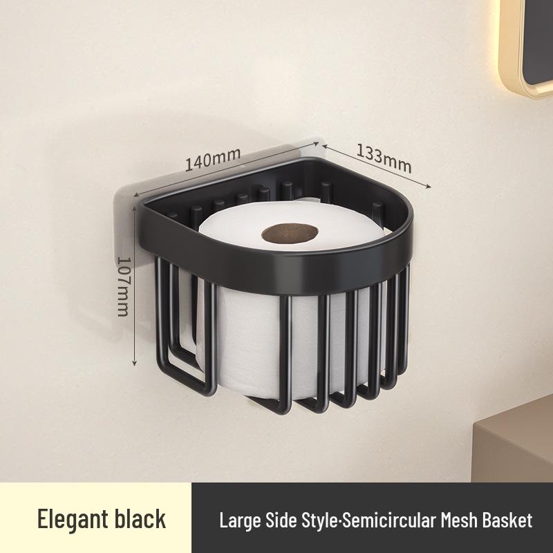 Rustproof Carbon Steel Wall-Mounted Drainage Shelf - Waterproof, Punch-Free, Multifunctional Bathroom Storage