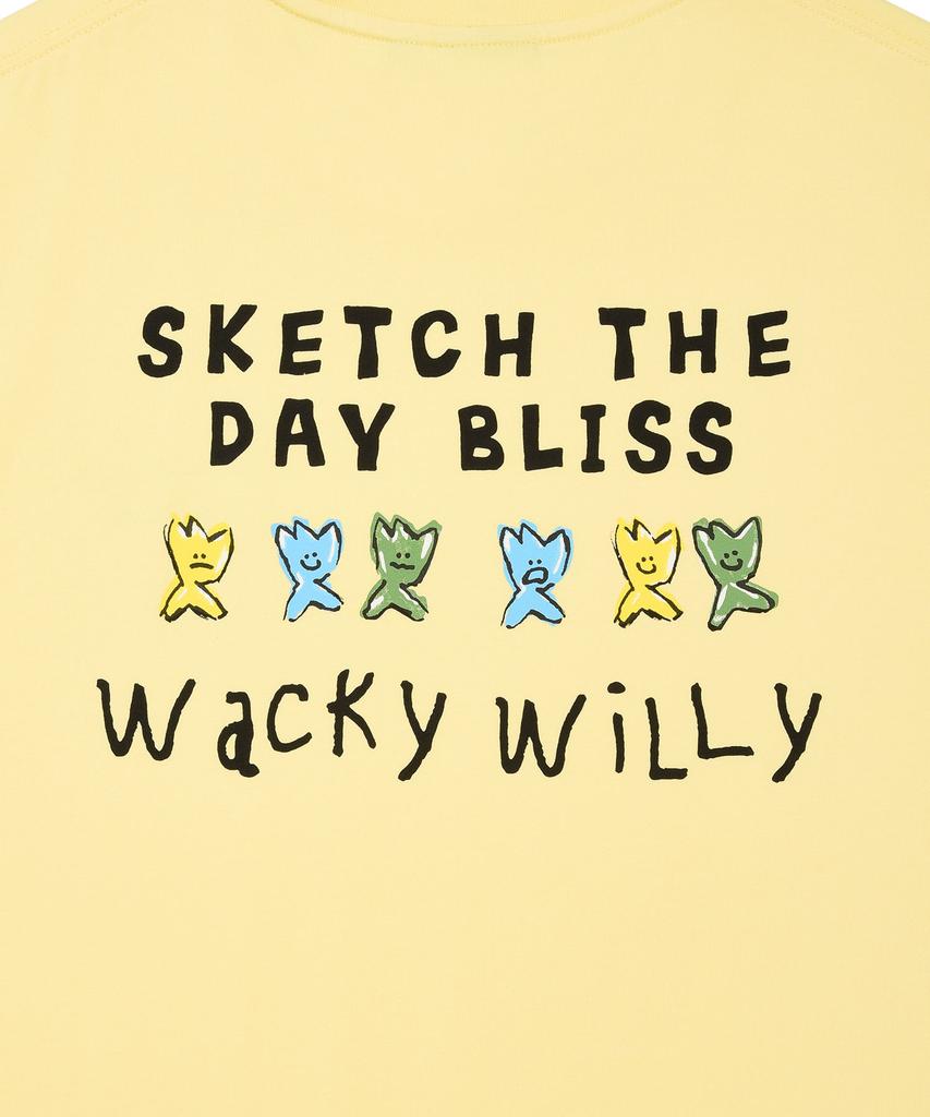 WACKY WILLY Kiki Типографическая футболка с коротким рукавом Желтая