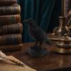 Статуэтка ворона, напечатанная на 3D-принтере, Готическая птица в стиле Dark Academia, Фигурка ворона матово-черного цвета, Устойчивое основание-камень для настольного дисплея, Хэллоуин