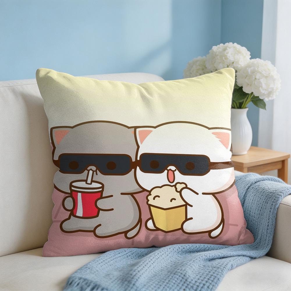 Sweet Cute PPeach Gomas Cushion Cover Square Pillow Bedroom Sofa Leisure Comfort Living Room Home Decoration X