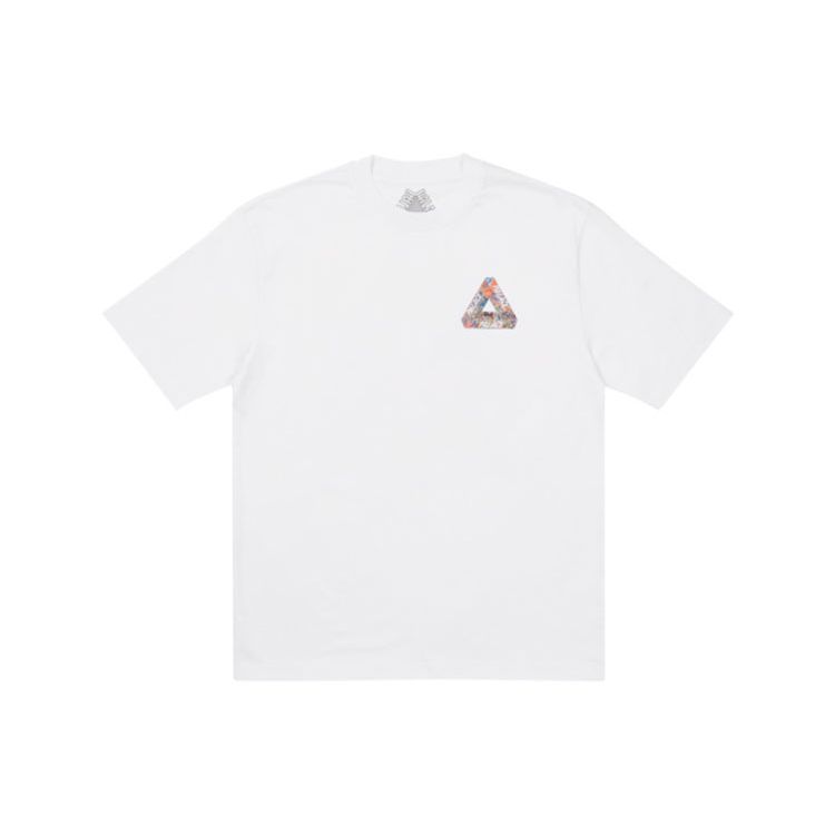 Palace Tri-Ferg Sticker Print Round Neck Short Sleeve T-Shirt Unisex Tops White P21TS105