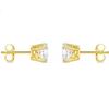 Jewels Prim Серьги-пусеты с круглыми бриллиантами 1 карат, выращенными в лаборатории, из цельного настоящего желтого золота 14 карат, пусеты с корзинкой, ювелирные изделия для женщин