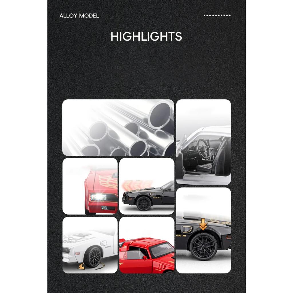 NEW 1/32 Pontiac Firebird Alloy Muscle Car Model Sound and Light Pull Back Children's Toy Collectibles Birthday Gift