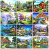 5D DIY Diamond Painting Landscape Picture Round House Diamond Embroidery Rhinestone Art Picture Mosaic Decoration Gift