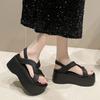 Fashion Fashion Summer Women Slippers Beach Flip-Flops Ladies Party Shoes Wedge Heels Outside Sandals Woman High Platform Slippers 8CM
