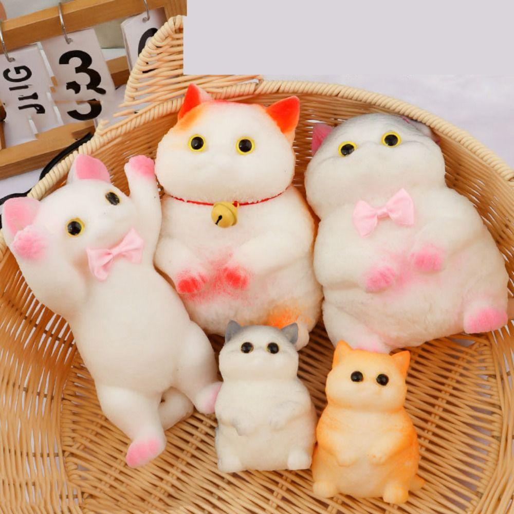 Cartoon Big Cat Doll Squeeze Toy Cat Bell Artificial Doll Squeeze Toy  Adults