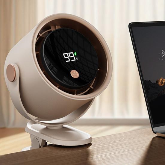 Настольный вентилятор с цифровым дисплеем, 100 скоростей, сильный воздушный поток, низкий уровень шума, 360-градусное вращение