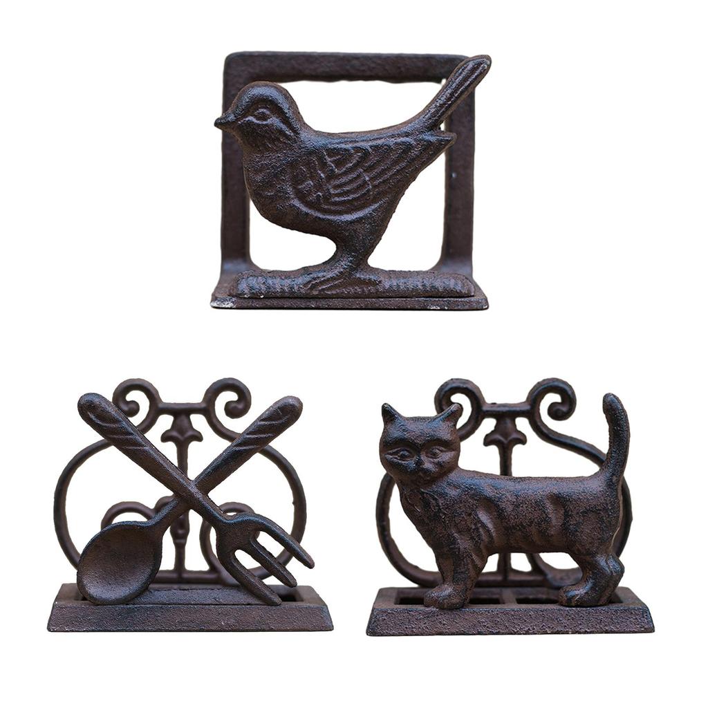 European Style Napkin Holder Iron Creative Napkin Storage Organizer for Dinning Accessories Rustic Wedding Bar Living Room