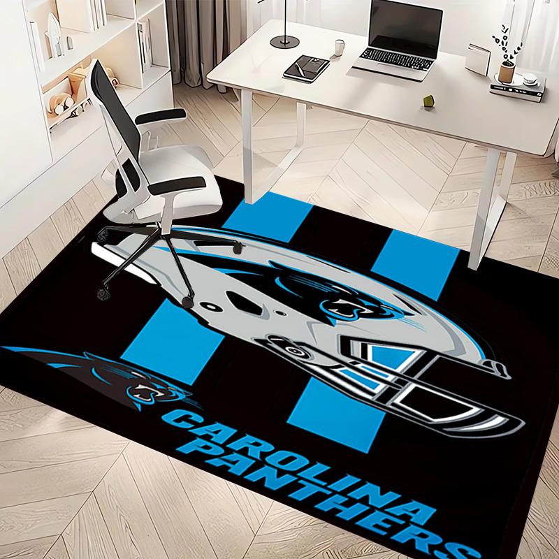 1pc Carolina Panthers Print Area Rug - Soft, Washable Non-Slip Indoor Mat, Living Room, Home Office Decorative Rug,Office Decorative