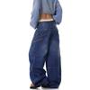 Джинсы JYL для мужчин Bootcut Винтажный дизайн Свободные Широкие Штаны Джинсовые в Пол