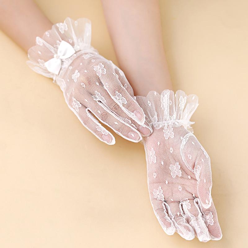 1 пара аксессуаров для платья, универсальное кружевное элегантное сетчатое свадебное украшение, свадебные перчатки, тонкое стильное украшение в виде банта