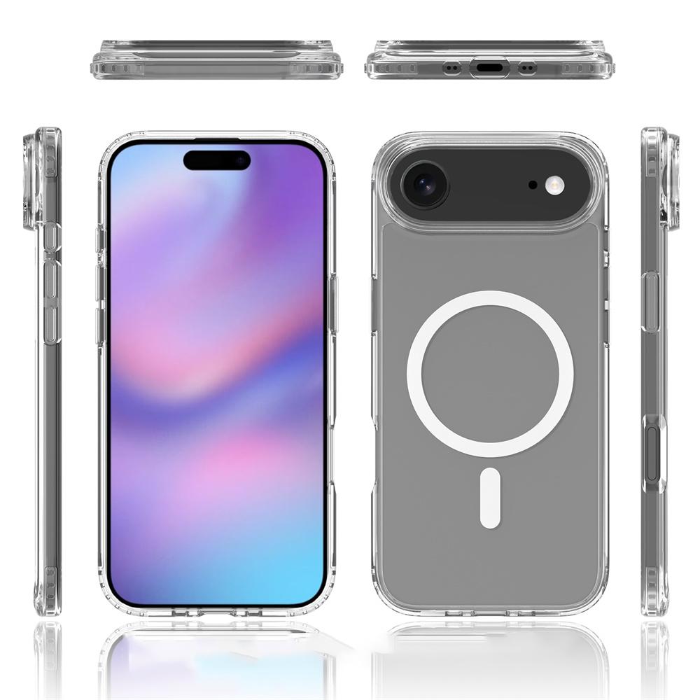 For iPhone 17 Air Magnetic Case 2.0mm Scratch Resistant TPU+PC Clear Phone Cover