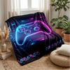 Neon Game Controller with Robot Hand Theme blanket Lightweight Warm Flannel Blanket Decorative Throw Blanket for Home Decoration