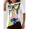 Plus Size Women Tshirt Fun 3D Print Female Clothing Fashion Summer Short Sleeve Top Casual O-Neck Tee Ladies Pullover